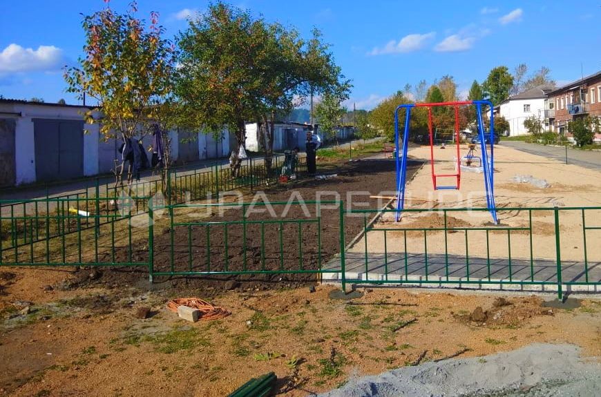 Газонное ограждение для детской площадки в г. Асбест